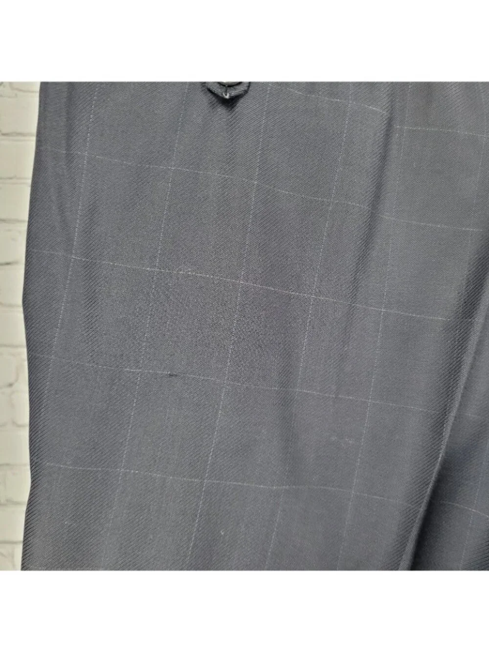 Daniel Cremieux Navy 100% Wool Check Full Suit Set Jacket 44R Pants 37x29 USA